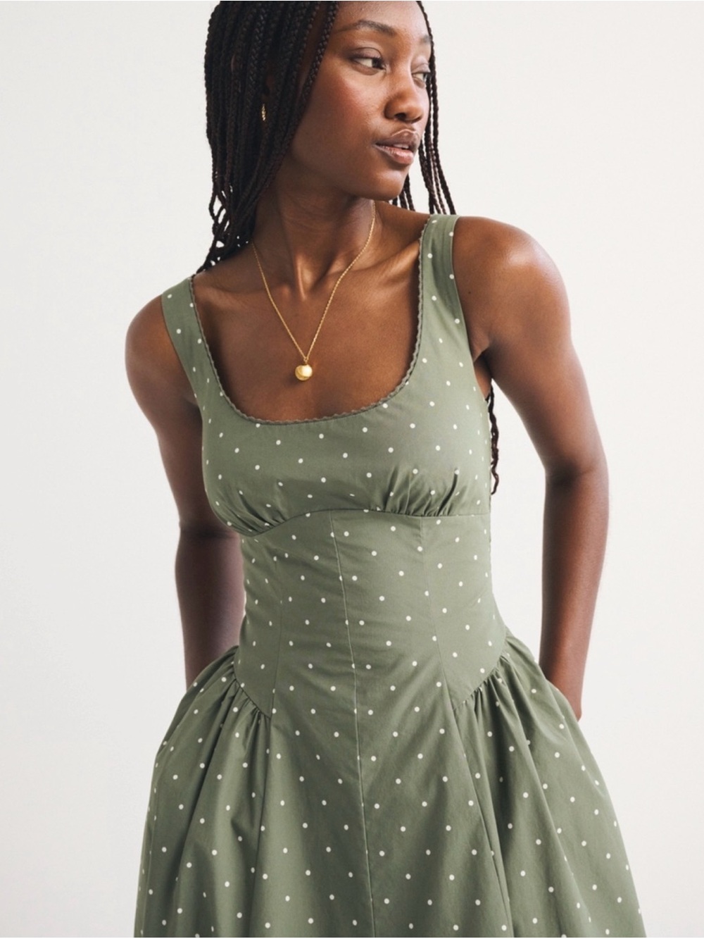 100% Cotton A&F Dylan Midi Dress - Picture 2 of 6